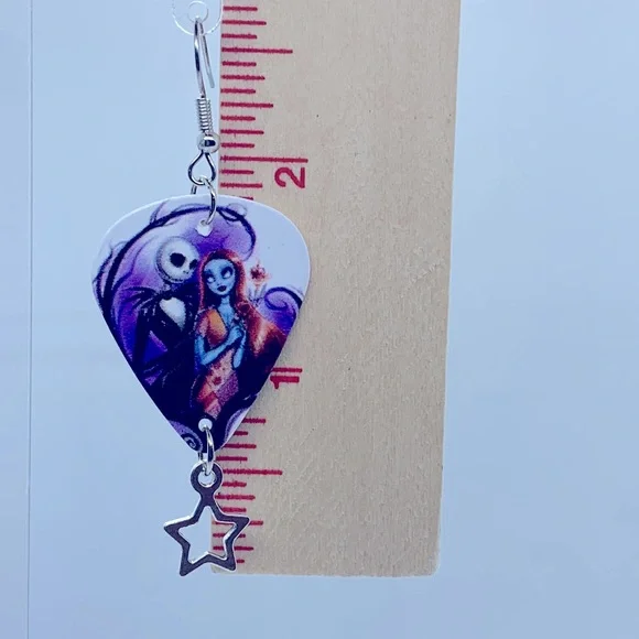 🖤Pick Any 3 for $12🖤 Guitar Pick Custom Earrings Nightmare Before Christmas - Picture 3 of 7